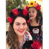Vividsun Day of The Dead Flower Headband Rose Flower Crown Headpiece (red black)