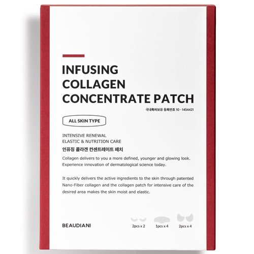 BEAUDIANI Infusing Collagen Concentrate Patch to Smooth Eyes, Cheeks, Forehead, Face Mask for Skin Care, Korean Skin Care, All skin type, Soluble collagen film