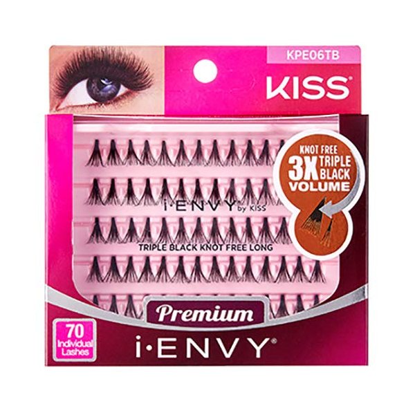i-Envy Kiss Premium Knot Free 70 Individual Lashes (Triple Black)