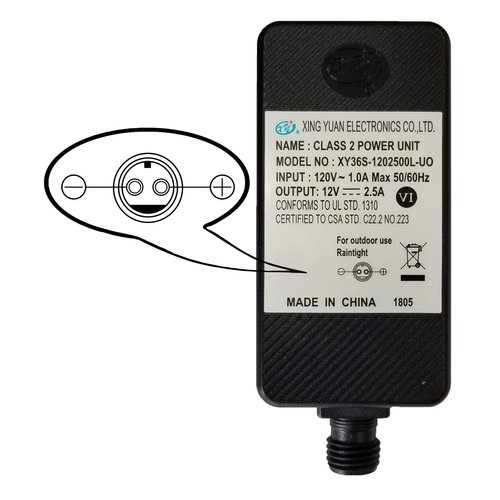 Replacement Yard Inflatable Adapter Power Supply Adaptor 12Vdc 2.5A 2500mA 2.50Amp UL or ETL Listed 12V for Home Lawn Yard Garden Holiday Inflatable Decorations