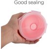 LUTER 2 Pieces Collapsible Dog Bowls Silicone Food Water Travel Bowl with Lids Portable Expandable Pet Feeding Watering Cup Dish for Walking Kennels Camping 350ml (12x12x3cm) (Pink & Blue)