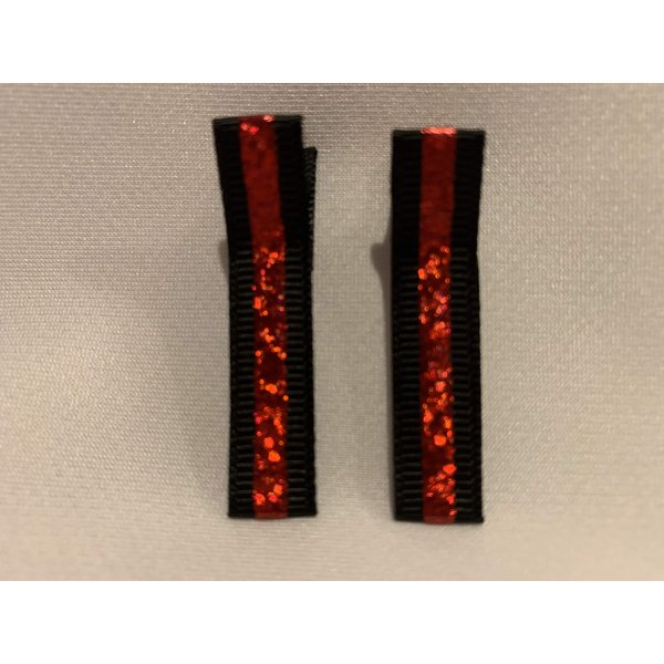 Firefighter Hair Clip, Thin Red Line Hair Clip, Girls Hair Accessory, Partially Lined Alligator Hair Clip, First Responder