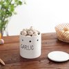 LEETOYI Ceramic Garlic Keeper with Lid, Garlic Container for Counter Easy to Clean,Garlic Saver to Keep Your Garlic Cloves Fresh Longer,Farmhouse Garlic Holder Storage Container, 31 oz White