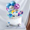 24PCS Space Cake Topper Balloon Cake Topper Planet Cake Topper with Astronauts Purple Blue Sliver Balloons for Kids Outer Space Theme Decoration Boys Girls Baby Shower Galaxy Birthday Party Supplies