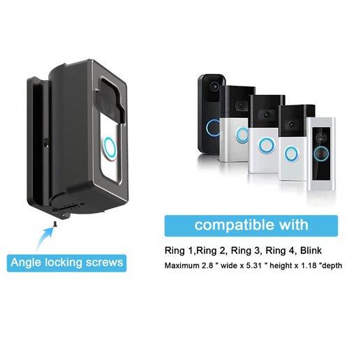 Anti-Theft Doorbell Corner Mount with Adjustable Angle,Mounting Bracket for Doorbell Cover Holder Not Block Doorbell Sensor