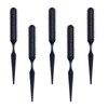 5 pcs Synthetic Wig Brush 3 Row Metal Bristle Hair Brush Hair Travel Size Metal Combs for Black Wig Brush Styling Comb Steel Pin Brush (Black)