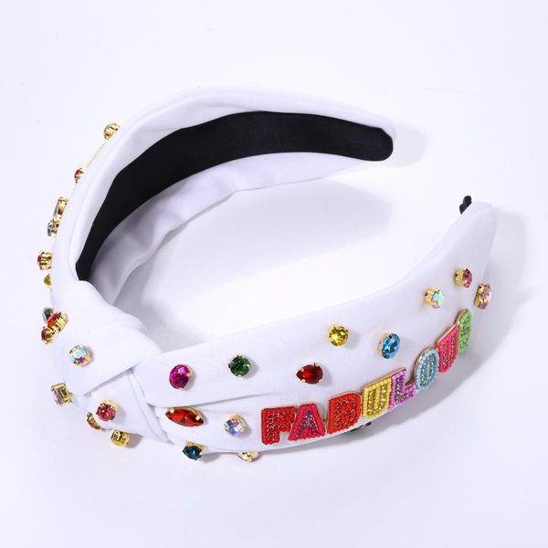 Birthday Headband for Women Beaded Fabulous 40 Milestone Birthday Headbands Colorful Rhinestone Crystal Birthday Hairband Crown Tiara Accessories Birthday Gifts for Her (FABULOUS 40)