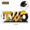 Haooryx Construction Truck Two Letter Sign Wooden Table Centerpiece for Boys, Two Years Old Baby 2nd Birthday Party Decorations, Construction Theme Party Supplies Baby Shower Decor Photo Props