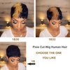 SAEIALL Pixie Cut Wig for Black Women Human Hair 1B Short Wigs for Women Human Hair Brazilian Real Human Hair Glueless Wig Black Short Layered Wigs with Bangs Full Machine Made Wig (Black)