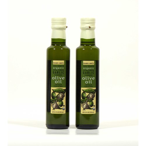 100% Spanish Organic Extra Virgin Garlic Flavored Olive Oil - 2 Pack