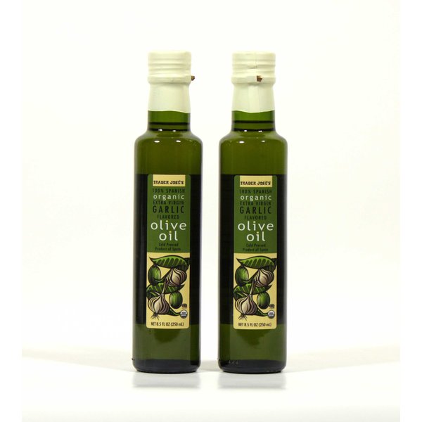 100% Spanish Organic Extra Virgin Garlic Flavored Olive Oil - 2 Pack