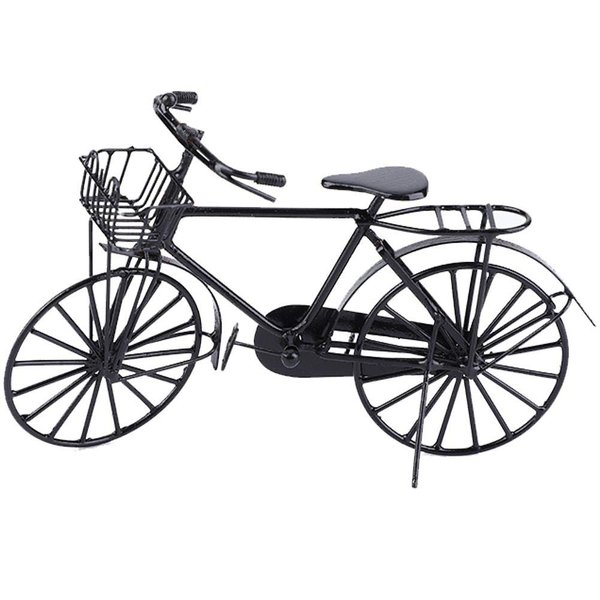 Dollhouse Decoration Accessory, 1:12 Dollhouse Miniature Metal Bike with Spinning Wheels Creative Game Dolls