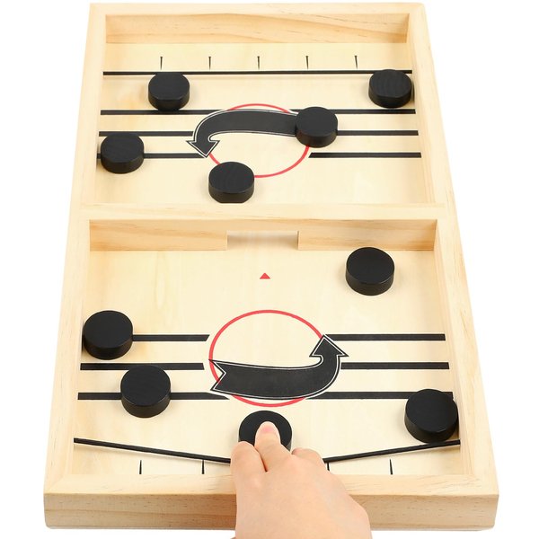 Fast Sling Puck Game, TMIYO Wooden Table Hockey Game for Kids or Adults, Super Foosball Slingshot Paced Winner Board Games Parent-Child Interaction Toy for Family Party