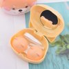 DoyiFun 2 Pcs Cute Dog Contact Lens Case Travel Kit Portable Animal Contact Lens Box Holder Soak Storage Container with Mirror Bottle Tweezers Stick Remover Tool