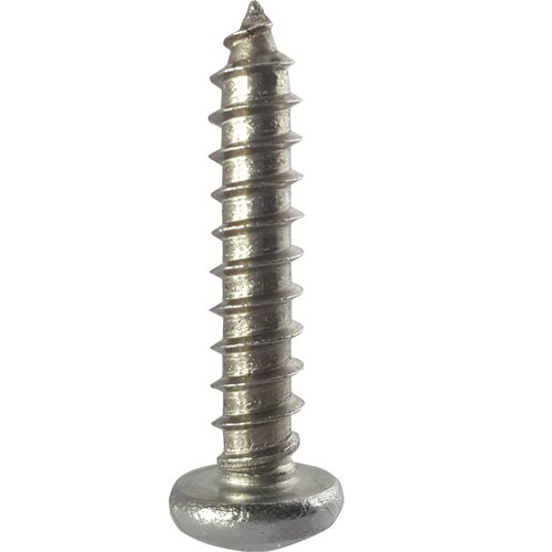 #12 x 1" Pan Head Sheet Metal Screws, Full Thread, Phillips Drive, Stainless Steel 18-8, Bright Finish, Self-Tapping, Quantity 100 Pieces by Fastenere