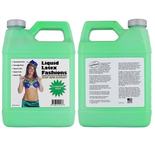 Fluorescent Green Liquid Latex Body Paint - 32 Oz for Adults and Kids, Zombie Skin Makeup Paint, Ideal for Schools, Parties, Theater, Cosplays, Carnivals