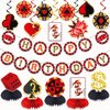 LARRAZABAL Casino Theme Party Decorations, Poker Party Decorations Include Happy Birthday Banner Hanging Swirls and Honeycomb Centerpiece Casino Poker Theme Birthday Party Supplies