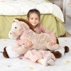 MaoGoLan Big Horse Plush Stuffed Animal,33 inch Horse Plush Toy, Brown Stuffed Horse, Ridable Stuffed Pony Plush Pillow for Kids
