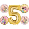 Princess Theme 5th Birthday Party Supplies 5pc Balloon Bouquet Decorations