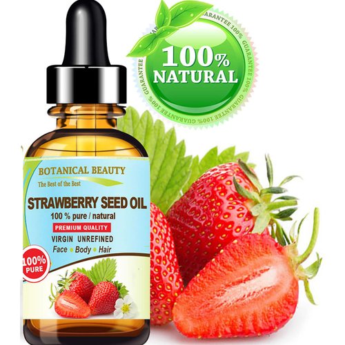 Botanical Beauty STRAWBERRY SEED OIL. 100% Pure Natural Virgin Unrefined Cold Pressed Carrier Oil 1 Fl Oz- 30 ml. for FACE, SKIN, BODY, DAMAGED HAIR, NAILS. Rich in Omega-3, Vitamin C, Vitamin E