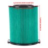 Cartridge Filter Replacement Part # 97457 Compatible with RIDGID VF6000, 5-20 Gallon Wet & Dry Vacuums, Washable & Reusable