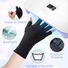ANCIRS UV Gloves for Gel Nail Lamp, Anti UV Fingerless Gloves for Nail Art DIY Accessories, Gel Manicure UV Shield Gloves for Hand Skin Care Protection-Black