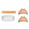 UQUABESO 4 Pack Silicone Wig Grip Band with Stretchy Nylon Wig Cap, Sweatproof Wig Headband Seamless Non Slip Wig Hair Band for Men Women Sport Yoga (White, Light Brown, Skin Color)