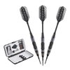 Viper Bobcat Adjustable Weight Soft Tip Darts with Storage/Travel Case: Black Coated Brass, Purple Rings, 16-19 Grams