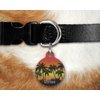 Personalized Tropical Sunset Round Pet ID Tag - Small