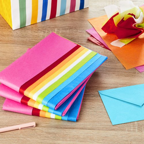 Hallmark Tissue Paper, 120 Sheets (Classic Rainbow, 8 Colors) for Birthdays, Easter, Mother's Day, Graduation, Gift Wrap, Crafts, DIY Paper Flowers, Tassel Garland and More