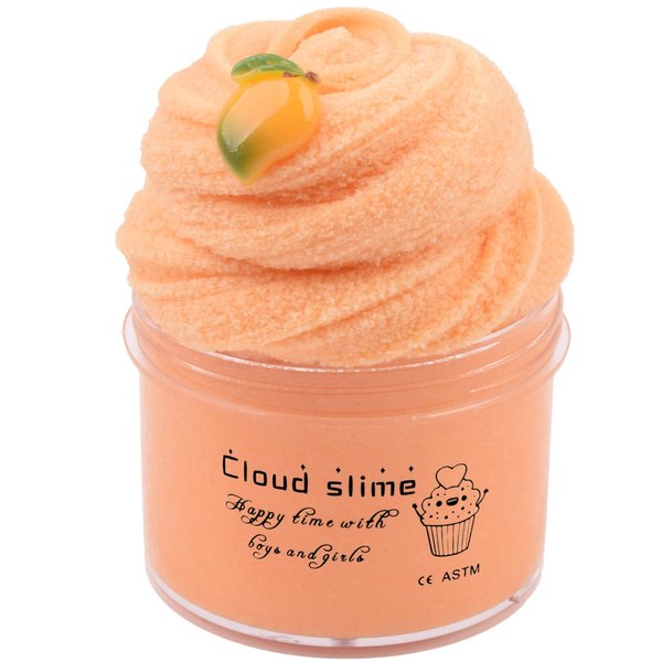 Orange Mango Cloud Slime 7OZ Premade Snow Slime Toy for Kids Stress Relief Toy Scented Sludge Christmas Toy for Girls Boys
