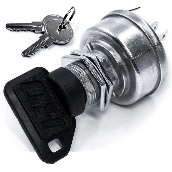 HD Switch Ignition Switch fits John Deere Gator 4x2 4x4 6x4 SR95 Military CS CX TH TS TX RSX XUV RSX850i RSX860i XUV620i XUV625i XUV825i XUV850D - Sport Turf E-Gator HPX - 3 Keys & Free Carabiner