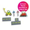 Edushape Magic Creations, Road Construction - Baby Bath Foam Toys Foam Stickers - Stick-On Removable Baby Foam Bath Toys for Toddlers 1-3 - Imaginative Learning Bath Toys Foam Activity Play Set