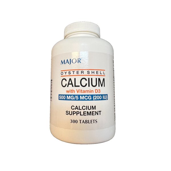 Major Pharmaceuticals Oyster Shell Calcium with Vitamin D 500MG+D, 300 Count