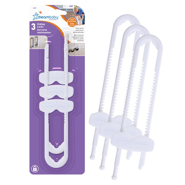 Dreambaby Sliding Cabinet Child Safety Locks - U Shaped for Knobs and Handles