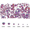 Dowarm 2650PCS Glue Fix Flatback Crystal Rhinestones Gems, 6 Sizes 1.5mm - 6.5mm, Non Hotfix Glass Flat Back Crystals Loose Gemstones for Crafts Nail Face Art Clothes Jewels (Blue Flame)