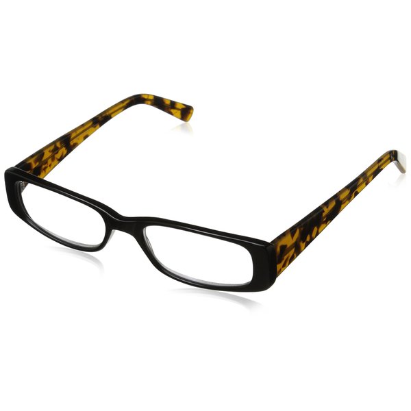 A.J. Morgan Women's Tammy 1.00 Rectangular Reading Glasses, Black & Tortoise, 1