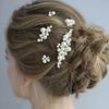 inSowni 26 Pack Gold Flower Pearl Wedding Bridal Hair Side Combs+U Shaped Hair Pins Clips Decorative Barrettes Rhinestone Crystal Accessories Headpieces for Women Girls Brides Bridesmaids