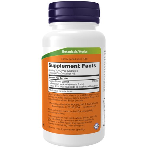 NOW Supplements, Passion Flower (Passiflora incarnata) 350 mg, Natural Stress Relief*, 90 Veg Capsules