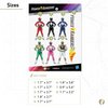 Power Rangers Sticker - 8 Stickers Vinyl Decal Laptop Water Bottle Car Scrapbook Decorations Birthday Favor Party Supplies (2-18)