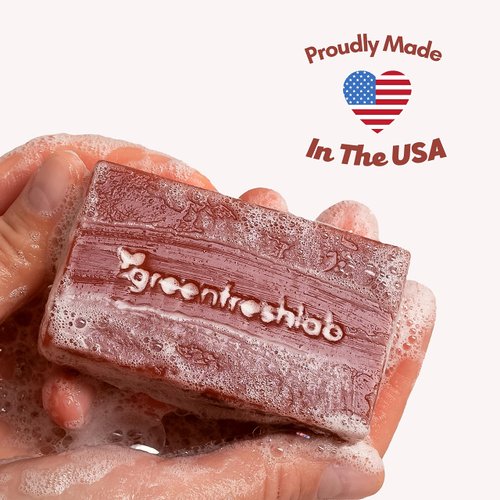 Greenfreshlab Sicilian Blood Orange Soap Bar with 85% Organic Ingredients, Hydrating Soap for Dry & Oily Skin, Boost Your Mood, Vegan & Cruelty Free, 4 oz