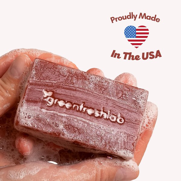 Greenfreshlab Sicilian Blood Orange Soap Bar with 85% Organic Ingredients, Hydrating Soap for Dry & Oily Skin, Boost Your Mood, Vegan & Cruelty Free, 4 oz