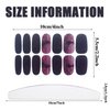 WOKOTO 16 Sheets Gradient Mable Nail Stickers Full Nail Polish Wraps Stickers for Women Girls Gel Nail Strips Stick On Nails Polish Strips with Nail File Nail Gel Stickers Full Finernail Stickers