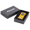 Xikar HP3 Inline Triple Flame Cigar Lighter, Attractive Gift Box, EZ-View Red Fuel Window, Honeycomb Texture, Burnt Yellow