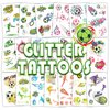 Konsait 20 Sheets Glitter Tattoos Soccer Tattoos Temporary for Kids Boys Tattoos Soccer Washable Tattoos for Kids Football Tattoos Soccer Favors Sports Tattoos Temporary for Kids Soccer Themed Gifts