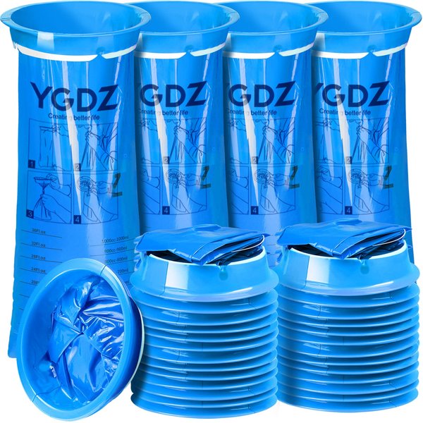 Emesis Bags, YGDZ 30 Pack Disposable Vomit Bags Blue Barf Bags, Trash Bags Garbage Bags for Aircraft Car, Throw Up Nausea Bags for Travel Motion