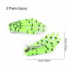 AKOAK 2 Pairs (4 Pcs) Halloween Hair Clip with Skeleton Hand Claw, Female Hair Styling Accessories for Girls (Green)