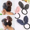 Xiwstar 12 Pcs Rabbit Ears Bow Hair Bands Scrunchies Chiffon Bow Hair Elastic Hair Ties Bands Ropes Ponytail Holder for Women Girls