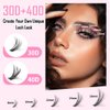 DIY Lash Extension Kit 200pcs Individual Lashes Cluster 30D+40D 8-16mm Mix Lash Clusters D Curl Eyelash Extension Kit Eyelashes Clusters with Lash Bond and Seal and Lash Applicator Tool