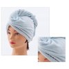 CC CAIHONG Microfiber Hair Towel Wraps for Women [2 Pack] Quick Dry Anti-frizz Head Turban with Button for Long Thick & Curly Hair, Super Absorbent Soft - (Blue & Pink)